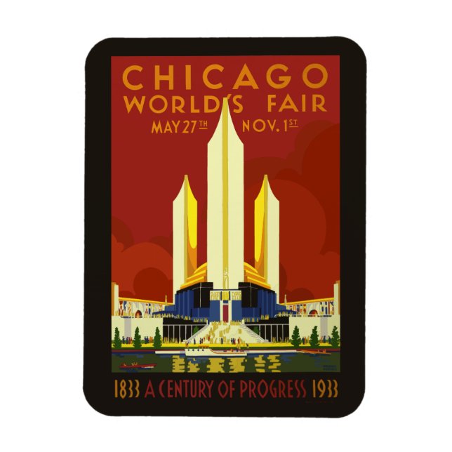Magnet Flexible Exposition universelle de Chicago de 1933 (Vertical)