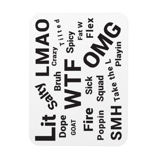 Magnet Flexible Expressions d'argot et langage adolescent de 2019 (Vertical)