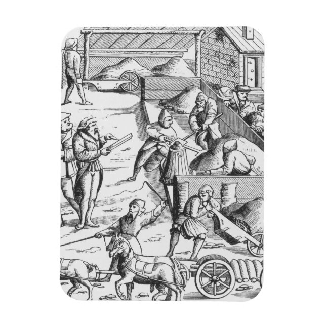 Magnet Flexible Extraction des métals, after a woodcut in 'Cosm (Vertical)