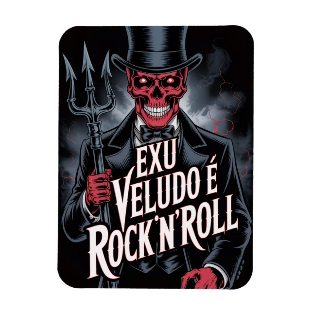 Magnet Flexible Exu Veludo é Rock'N'Roll #1 (Vertical)