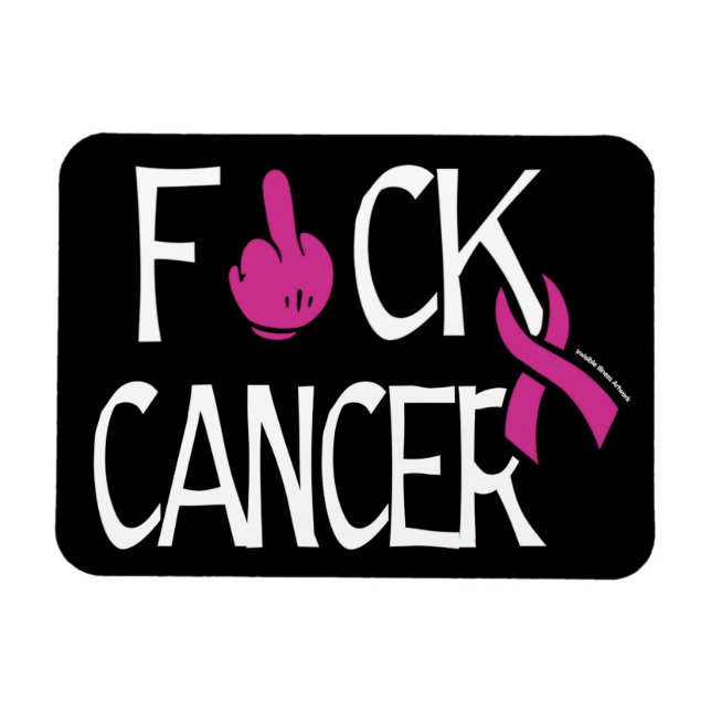Magnet Flexible F#CK CANCER...Cancer du sein (Horizontal)