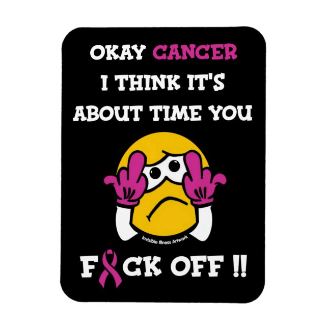 Magnet Flexible F#CK OFF...Cancer du sein (Vertical)