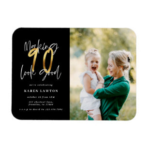 Magnet Flexible Faire 90 look bon or invitation à l'anniversaire p