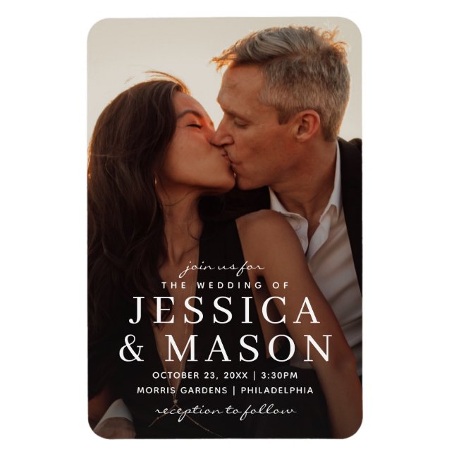 Magnet Flexible Faire invitation de mariage moderne aimantée (Vertical)