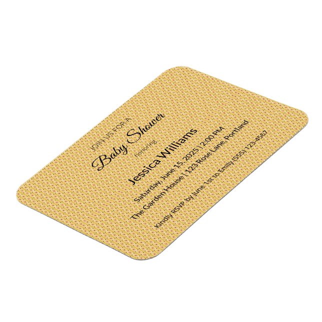 Magnet Flexible Faire-part de Baby Shower Bohème Chic Invitation p (Côté Gauche)