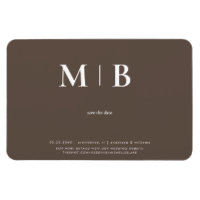 Faire-part de date contemporain à monogramme en ch
