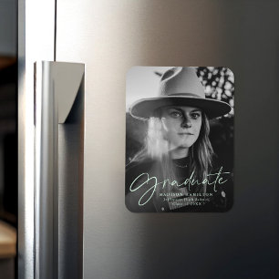 Magnet Flexible Faire-part de graduation de script stylish de la m