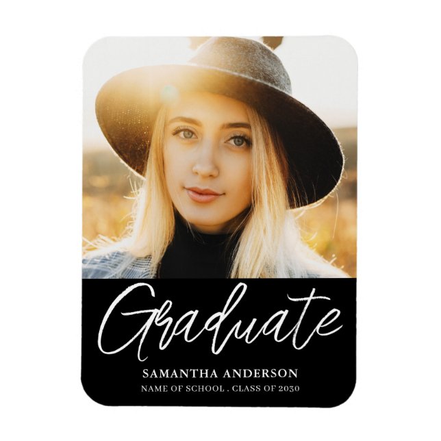 Magnet Flexible Faire-part de graduation photo moderne (Vertical)
