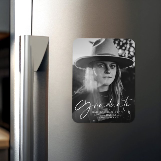 Magnet Flexible Faire-part de graduation stylish Script (Créateur téléchargé)