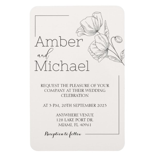 Magnet Flexible Faire-part de mariage (Vertical)