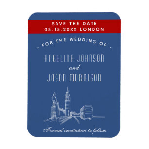 Magnet Flexible Faire-part de mariage à Londres avec date de réser