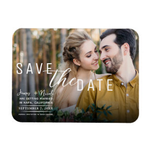 Magnet Flexible Faire-part de mariage à sauvegarder avec photo sup