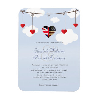 Magnet Flexible Faire-part de mariage des drapeaux américains
