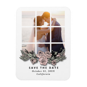 Magnet Flexible Faire-part de mariage élégant avec image de fenêtr