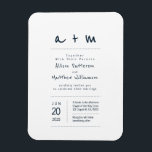 Magnet Flexible Faire-part de mariage minimaliste et moderne<br><div class="desc">Composé de points simples avec script ludique et typographie sans serif. Le tout sur fond de blanc pur. Ces éléments sont simples,  modernes,  ludiques et lumineux. Idéal pour un mariage à thème marin. Il est conçu par White Paper Birch Co. exclusif pour Zazzle. Disponible ici : http://www.zazzle.com/whitepaperbirch</div>