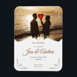 MAGNET FLEXIBLE FAIRE-PART DE MARIAGE ORNAMENTALE AVEC PHOTOS<br><div class="desc">Magnifique modèle de conception de carte mariage avec texte modifiable dans le style bio ornemental. Utilisez ce modèle faire-part de mariage modifiable pour votre événement mariage. Texte et couleurs facilement modifiables.</div>