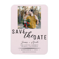 Faire-part de mariage photo avec touche rose