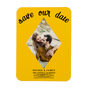 Magnet Flexible Faire-part de mariage photo diamant tournesol