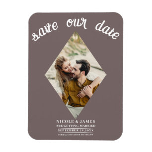 Magnet Flexible Faire part de mariage photo Taupe Champêtre