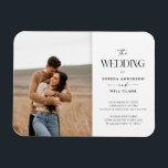 Magnet Flexible Faire-part de mariage Whimsy moderne avec photo<br><div class="desc">Invitation vos amis et votre famille à votre mariage avec ce faire-part de mariage moderne blanc et noir. Éditez facilement avec vos photos de fiançailles préférées et les détails de l'événement.</div>