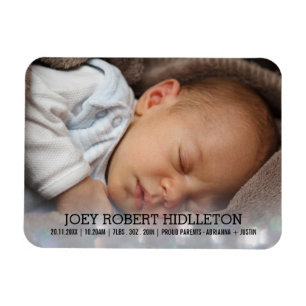 Magnet Flexible Faire-part de naissance moderne Parties scintillan