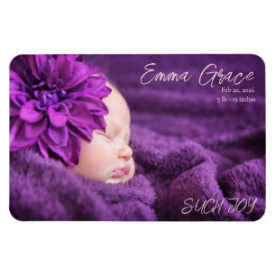 Magnet Flexible Faire-part de naissance photo minimaliste moderne