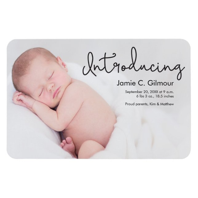 Magnet Flexible Faire-part de naissance photo pour bébé (Horizontal)