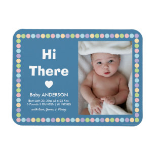 Magnet Flexible Faire-part de naissance photo simple moderne bébé