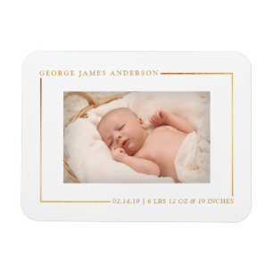 Magnet Flexible Faire-part de naissance photo Simply Chic Gold Foi