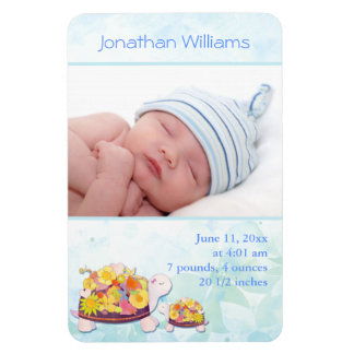 Magnet Flexible Faire-part de naissance photo Turtle Baby Boy