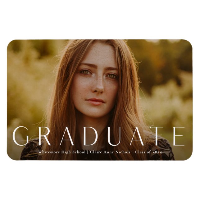 Magnet Flexible Faire-part de remise de diplôme photo horizontale  (Horizontal)
