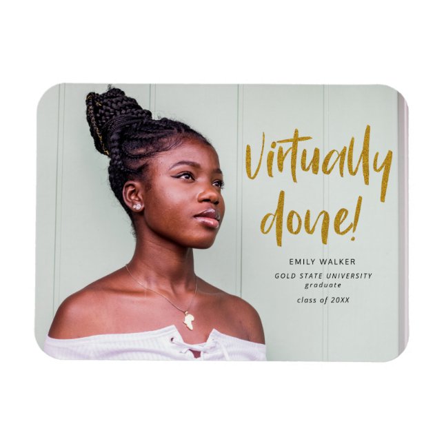 Magnet Flexible faire-part de remise de diplômes pratiquement fait (Horizontal)