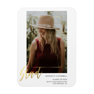 Magnet Flexible Faire-part minimaliste de la photo Grad de script 
