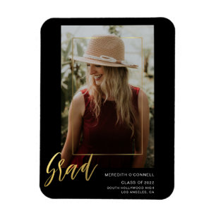 Magnet Flexible Faire-part minimaliste de la photo Grad de script