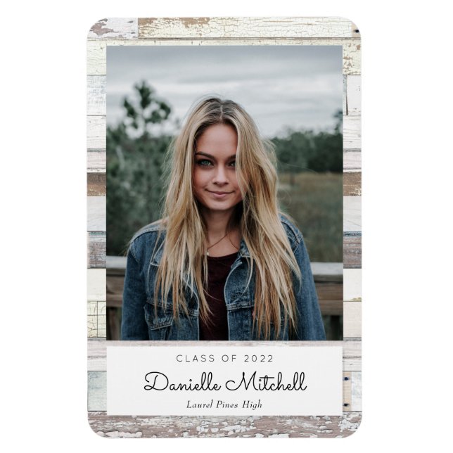 Magnet Flexible Faire-part photo en bois épais (Vertical)