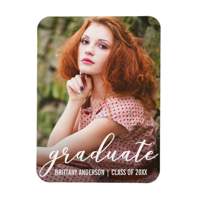 Magnet Flexible Faire-part photo stylish Graduation (Vertical)