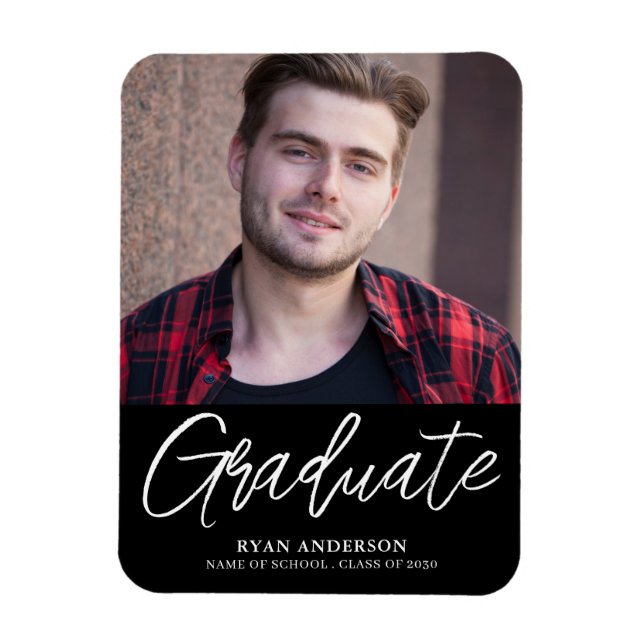 Magnet Flexible Faire-part simple d'obtention d'un diplôme photo (Vertical)