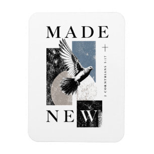 Magnet Flexible Fait Nouveau 2 Corinthiens 5:17 Baptême Dove Bruta