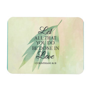 Magnet Flexible Faites tout avec amour Citation de la Bible
