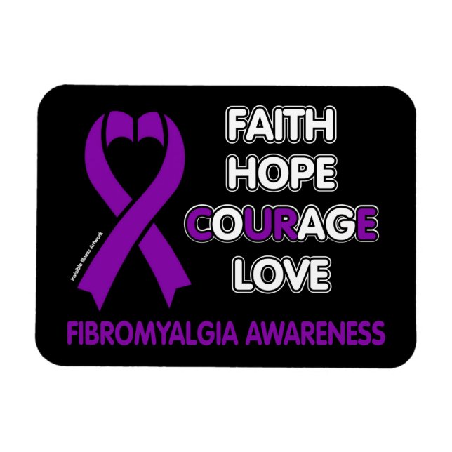 Magnet Flexible Faith Hope Courage Love...Fibro (Horizontal)