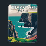 Magnet Flexible Falaises de Moher Irlande Travel Art Vintage<br><div class="desc">Falaises de Moher vectoriel design. Les falaises de Moher sont des falaises de mer situées à l'extrémité sud-ouest de la région de Burren dans le comté de Clare,  en Irlande.</div>