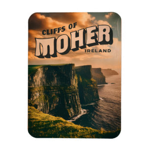 Magnet Flexible Falaises vintage de Moher, cadeaux de la nature ir