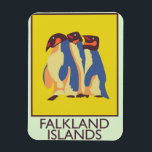 Magnet Flexible Falkland Islands<br><div class="desc">Falkland Islands vintage penguin travel poster</div>