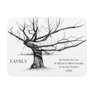 Magnet Flexible Famille : Arbre noueux : Amour, unité : Dessin au