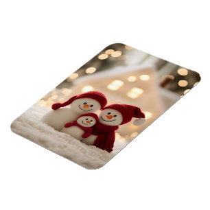Magnet Flexible Famille de bonhomme de neige mignon Noël d'hiver