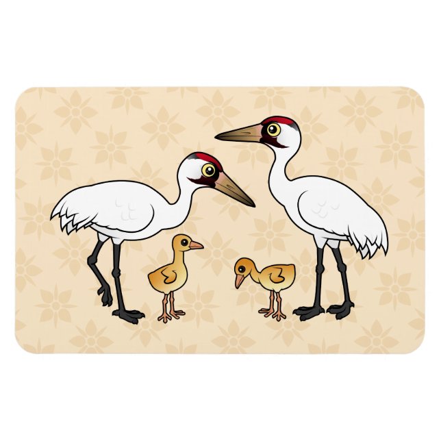 Magnet Flexible Famille de grues blanches (Horizontal)