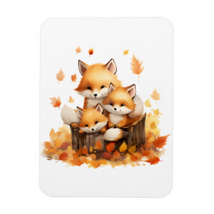 Magnet Flexible Famille de Renards Aimant Photo Flexible