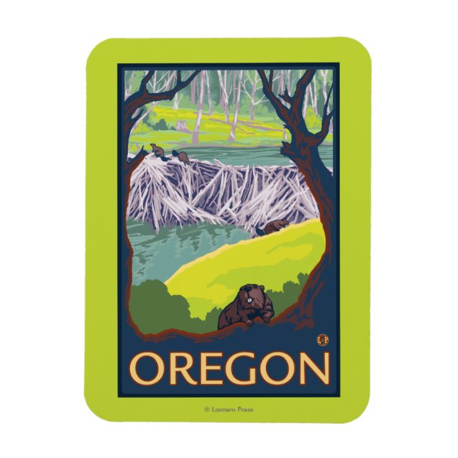 Magnet Flexible Famille des castors (Vertical)