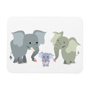 Magnet flexible Famille Eléphant Carton mignon