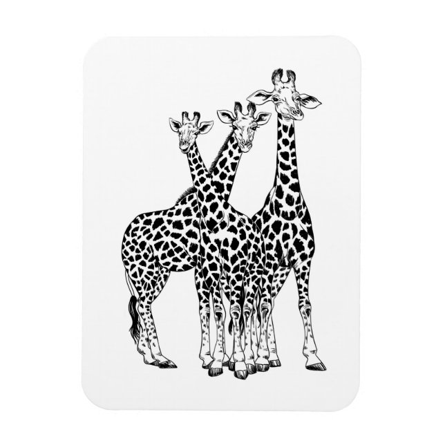 Magnet Flexible Famille Giraffe (Vertical)